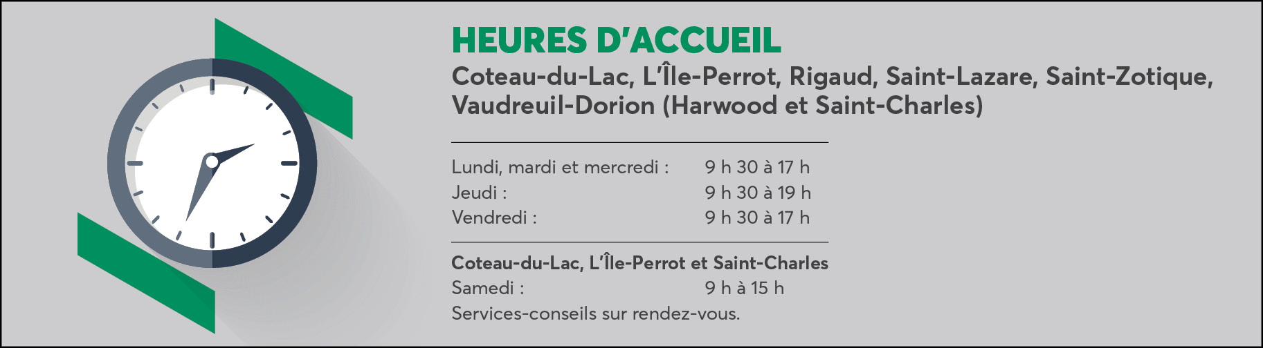 Caisses de Vaudreuil-Soulanges Horaire 